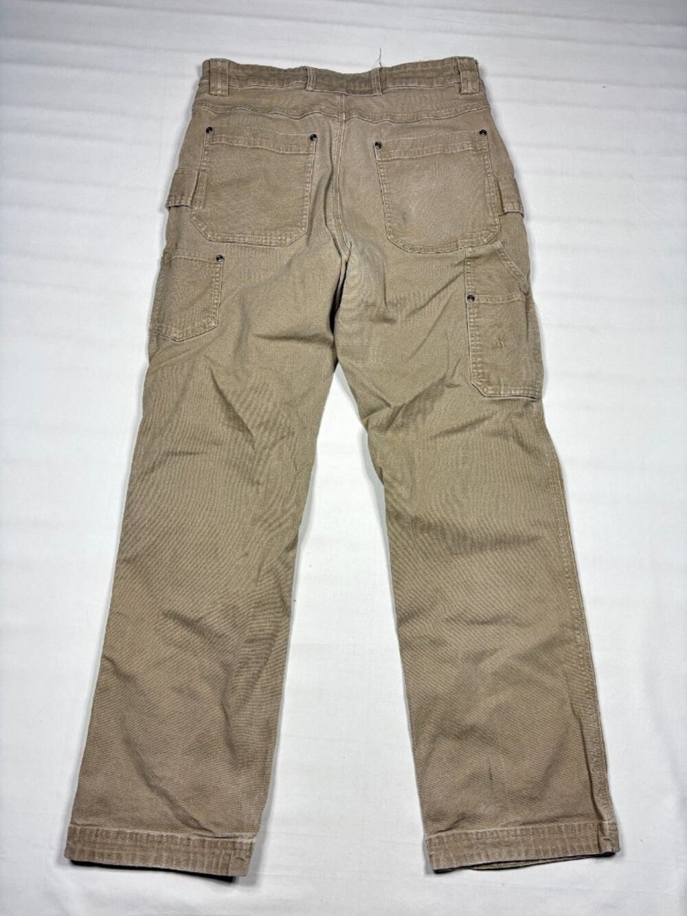 Duluth Trading Co Flex Fire Hose Pants Mens Tan Khaki Work Utility Cargo *32x30